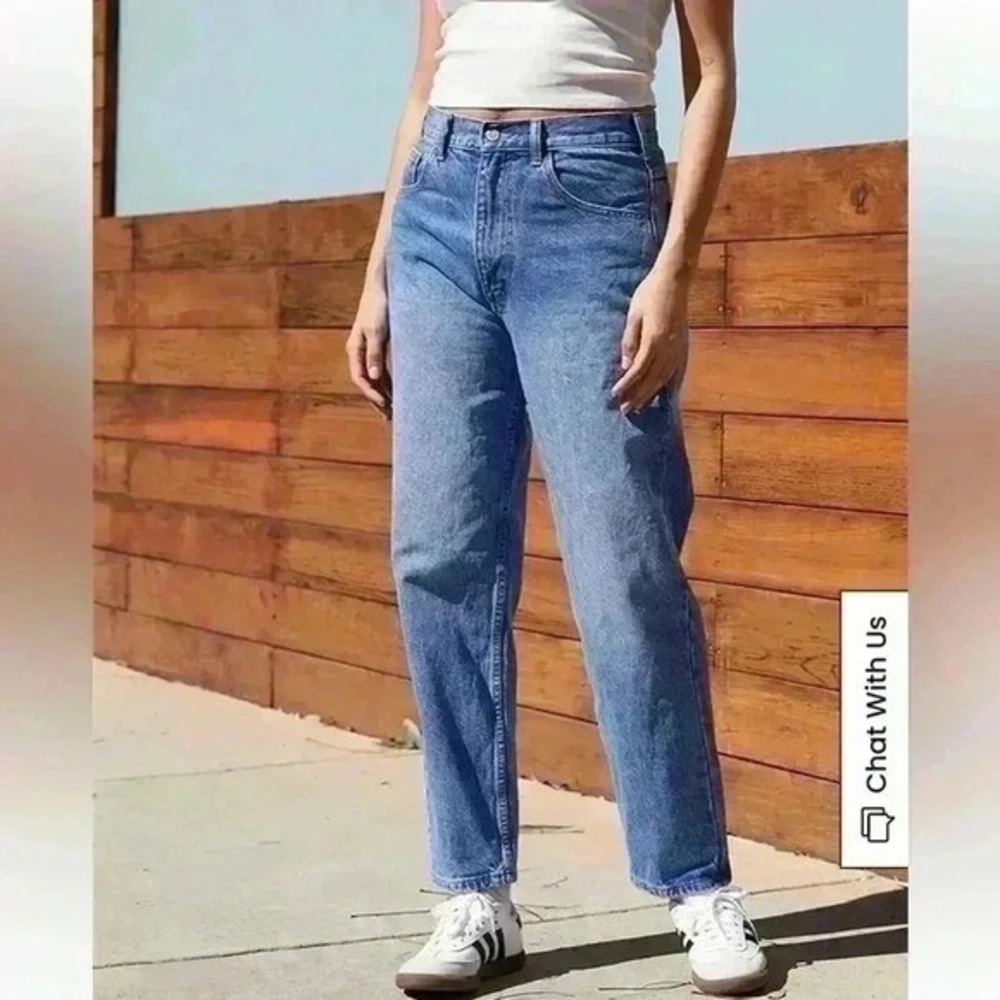 J.GALT x PacSun | NWT Women's‎ High Rise Light Blue Straight Leg Mom Jeans, M
